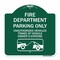 Signmission Fire Department Parking Unauthorized Vehicles Towed at Owner Expense with Graphic, GW-1818-24023 A-DES-GW-1818-24023 - alternate 1